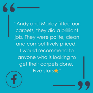 Andy and Marley fitted our carpets, they did a brilliant job. They were polite, clean and competitively priced. I would recommend to anyone who is looking to get their carpets done. Five stars⭐